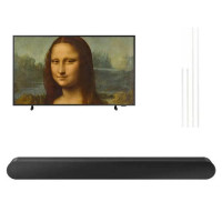 SAMSUNG The Frame 55′ Smart TV, White Modern Bezel & HW-S50B/XU 3.0 Sound Bar Bundle