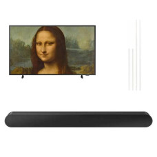 SAMSUNG The Frame 55′ Smart TV, White Modern Bezel & HW-S50B/XU 3.0 Sound Bar Bundle