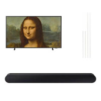 SAMSUNG The Frame 55′ Smart TV, White Modern Bezel & HW-S60B/XU 5.0 Sound Bar Bundle
