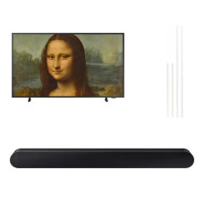 SAMSUNG The Frame 55′ Smart TV, White Modern Bezel & HW-S60B/XU 5.0 Sound Bar Bundle