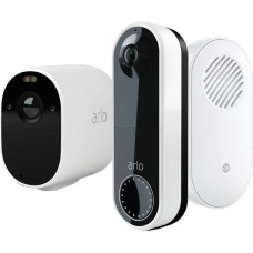 ARLO Essential Spotlight Full HD WiFi Security Camera, Video Doorbell & Chime Bundle