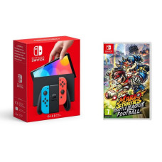 NINTENDO Switch OLED Neon & Mario Strikers: Battle League Football Bundle