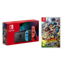 NINTENDO Switch & Mario Strikers Bundle – Neon Red & Blue