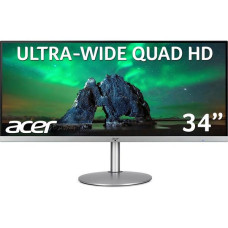 ACER CB342CK Quad HD 34′ IPS LCD Monitor – Silver & Black