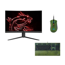 MSI Optix G24C4 Full HD 24′ Gaming Monitor, Razer Halo Infinite Edition Keyboard & Mouse Bundle