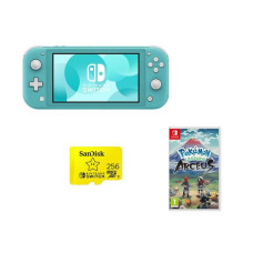 NINTENDO Switch Lite Turquoise, Pokemon Legends: Arceus & SanDisk 256 GB Memory Card Bundle