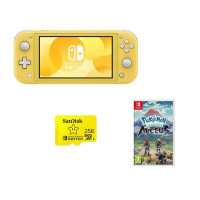 NINTENDO Switch Lite Yellow, Pokemon Legends: Arceus & SanDisk 256 GB Memory Card Bundle
