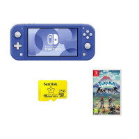 NINTENDO Switch Lite Blue, Pokemon Legends: Arceus & SanDisk 256 GB Memory Card Bundle