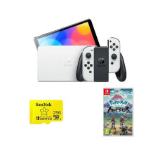 NINTENDO Switch OLED White, Pokémon Legends: Arceus & MicroSD Card Bundle