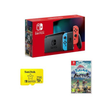 NINTENDO Switch Neon, Pokemon Legends: Arceus & MicroSD Card Bundle