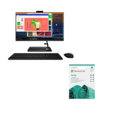 LENOVO IdeaCentre AIO 3i 23.8′ Intel® Core™ i5 All-in-One PC & Microsoft 365 Family Bundle – Black