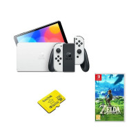 NINTENDO Switch OLED White, The Legend of Zelda: Breath of the Wild & SanDisk 256 GB Memory Card Bundle