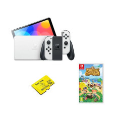 NINTENDO Switch OLED White, Animal Crossing: New Horizons & SanDisk 256 GB Memory Card Bundle