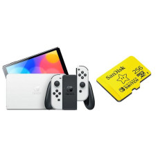 NINTENDO Switch OLED & SanDisk 256 GB Memory Card Bundle – White