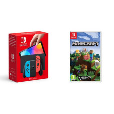 NINTENDO Switch OLED Neon & Minecraft Bundle