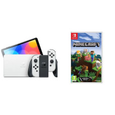 NINTENDO Switch OLED White & Minecraft Bundle