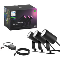 PHILIPS HUE Lily White & Colour Ambiance LED Smart Outdoor Spotlight – Triple Pack