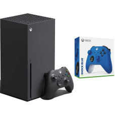 MICROSOFT Xbox Series X & Xbox Wireless Controller (Shock Blue) Bundle – 1 TB