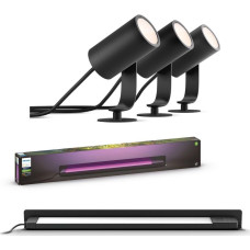 PHILIPS HUE Lily Spot Base Kit & Amarant White and Colour Smart LED Outdoor Light Bar Bundle