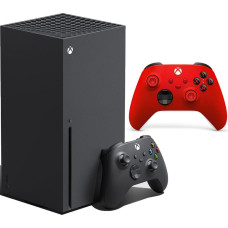 MICROSOFT Xbox Series X & Pulse Red Wireless Controller Bundle