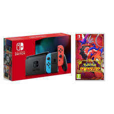 NINTENDO Switch Neon Red & Blue & Pokémon Scarlet Bundle