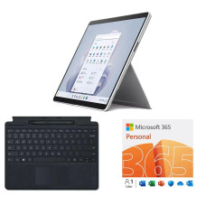 MICROSOFT 13′ Surface Pro 9, 1 Year + 3 Months 365 Personal (5 devices), Type Cover & Slim Pen 2 Bundle – Intel® Core™ i5, 256 GB SSD, Platinum