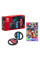 NINTENDO Switch Neon Red & Blue & Mario Kart 8 Deluxe & Joy-Con Racing Wheels Bundle