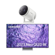 SAMSUNG QE55QN700CTXXU 55′ Smart 8K TV & The Freestyle SP-LSP3BLAXXU Smart TV Projector Bundle