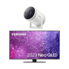 SAMSUNG QE85QN90CATXXU 85′ Smart 4K TV & The Freestyle SP-LSP3BLAXXU Smart TV Projector Bundle