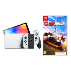 NINTENDO Switch OLED (White) & LEGO 2K Drive Standard Edition (Download) Bundle