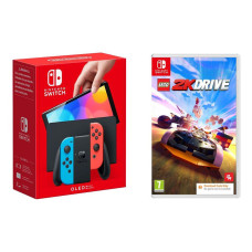 NINTENDO Switch OLED (Red & Blue) & LEGO 2K Drive Standard Edition (Download) Bundle