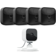 BLINK Blink Outdoor HD 1080p WiFi Security 4 Camera System & Blink Mini Full HD 1080p WiFi Plug-In Security Camera Bundle