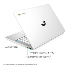 HP 14a-na0510sa 14′ Chromebook – Intel® Pentium® Silver, 128 GB eMMC, White