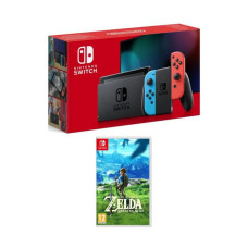 NINTENDO Switch Neon Red & The Legend of Zelda: Breath of the Wild Bundle