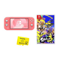 NINTENDO Switch Lite Coral, Splatoon 3 & 256 GB Memory Card Bundle