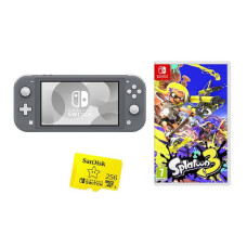 NINTENDO Switch Lite Grey, Splatoon 3 & 256 GB Memory Card Bundle