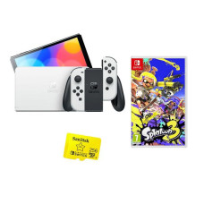 NINTENDO Switch OLED White, Splatoon 3 & 256 GB Memory Card Bundle