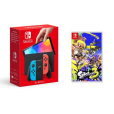 NINTENDO Switch OLED & Splatoon 3 Bundle – Neon Red & Blue