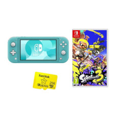 NINTENDO Switch Lite Turquoise, Splatoon 3 & 256 GB Memory Card Bundle