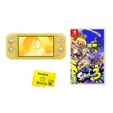 NINTENDO Switch Lite Yellow, Splatoon 3 & 256 GB Memory Card Bundle