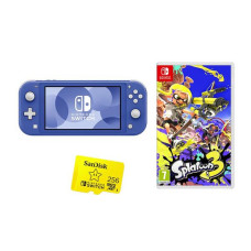 NINTENDO Switch Lite Blue, Splatoon 3 & 256 GB Memory Card Bundle